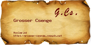 Grosser Csenge névjegykártya